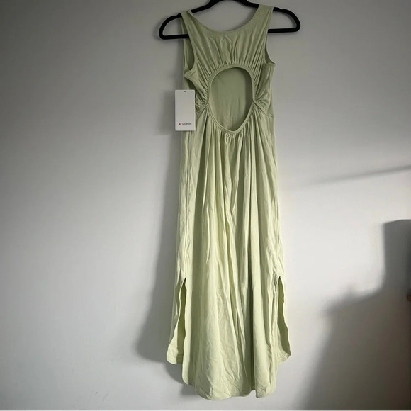 🆕 Lululemon Pima Cotton Open Back Midi Dress - Dewy - Picture 6 of 9